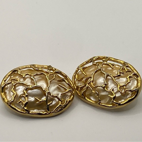 Vintage Rare Big  Earrings from the 70s - 80s Baroque Pearl Type - Picture 5 of 6